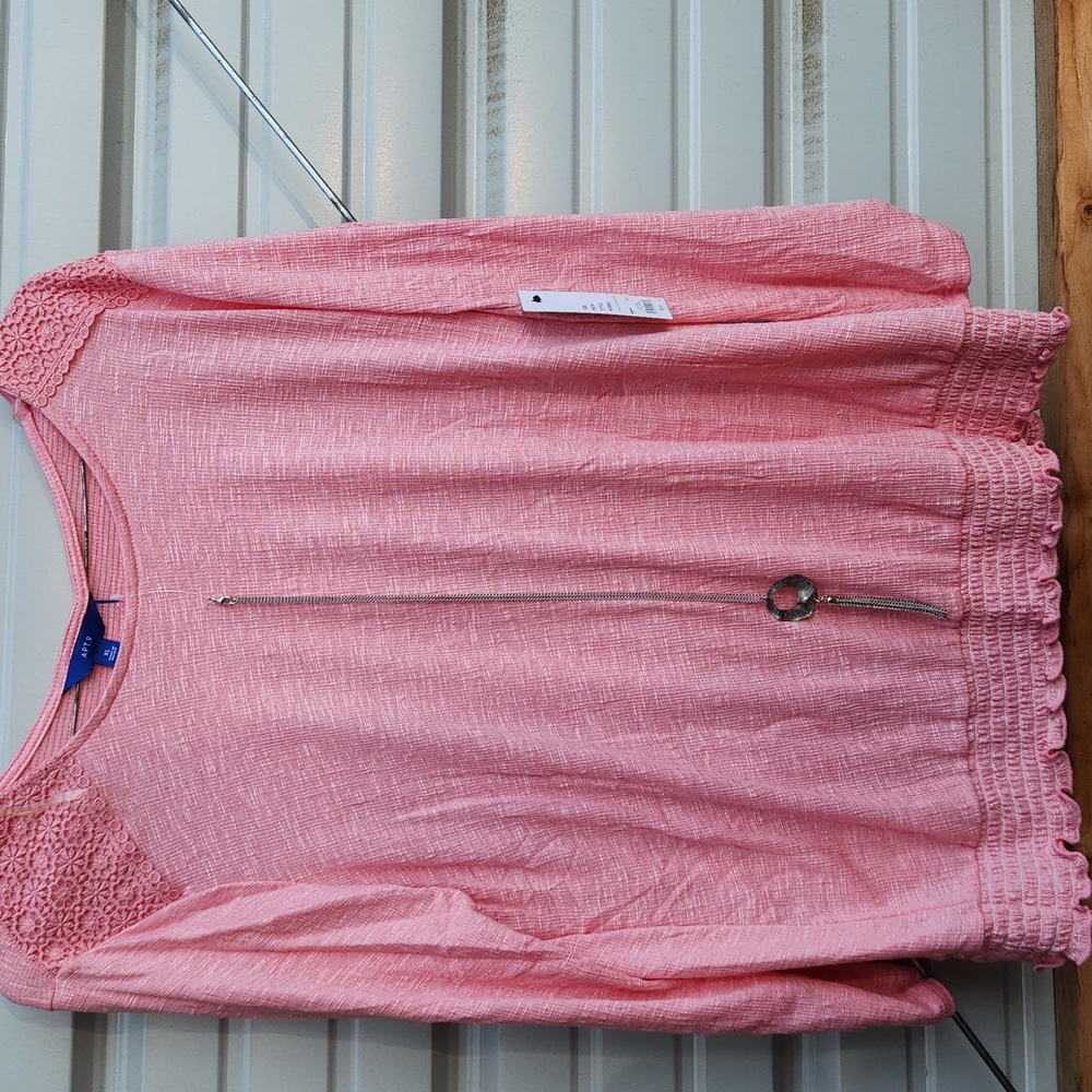 Coral covered dressy top